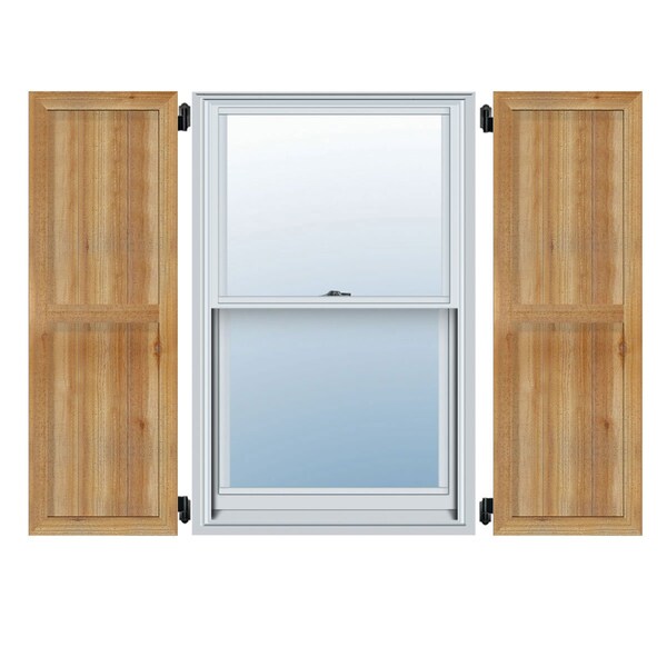 Ekena Millwork Framed Board-n-Batten Shutters, Rough Sawn Western Red Cedar, 16 1/8W x 79H, PR RBF06S16X079RWR - main